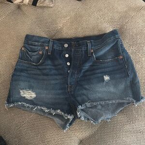 Levi's 501 Premium Shorts Denim Jean Cutoff Distressed